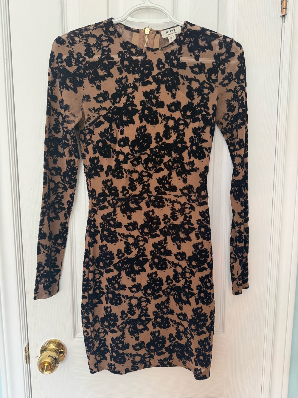 Velvet & Mesh Mini Dress